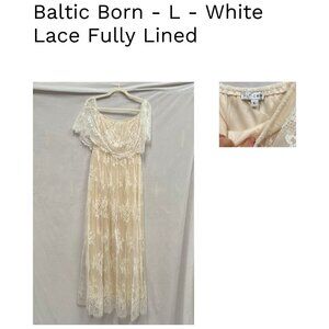 Baltic Born - White Lace Fully Lined Dress - L